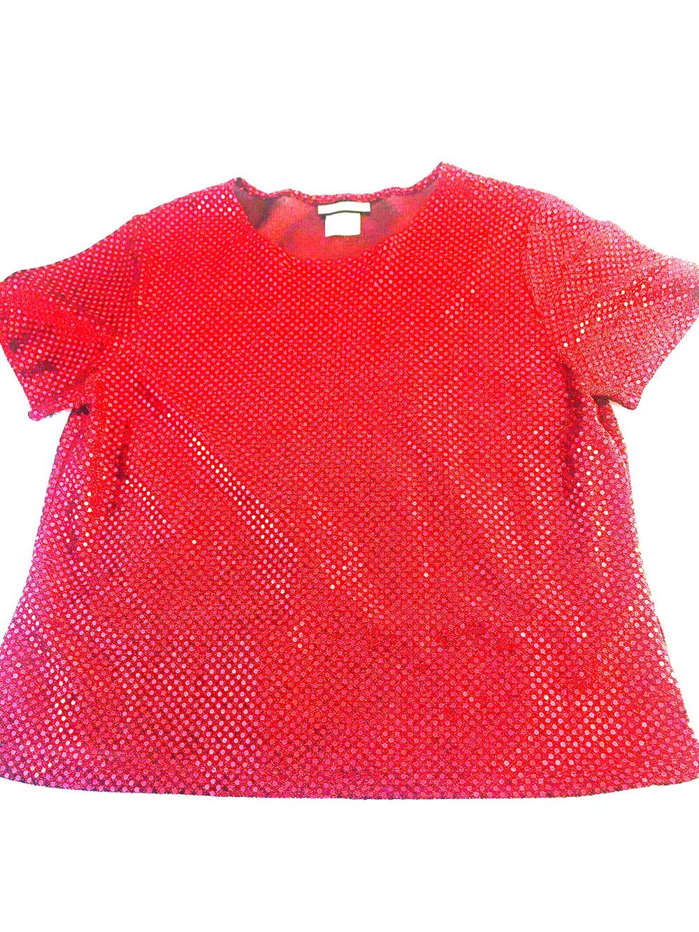 Notations RED Sequins Ladies Medium Top